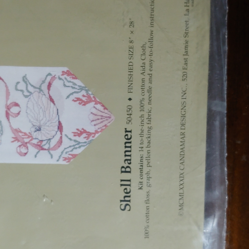 Shell Banner Counted Cross Stitch Kit - Picture 3 of 4